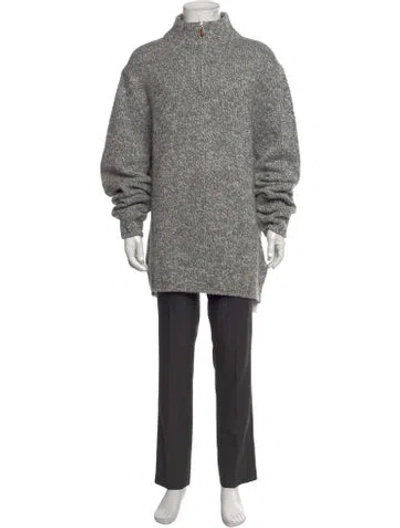 Pre-owned Gran Sasso Mock Neck Long Sleeve Pullover In Grey