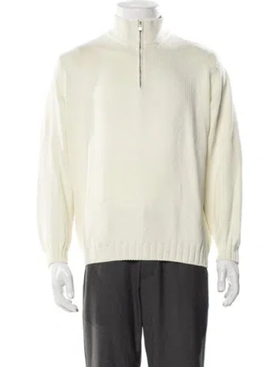 Pre-owned Gran Sasso Mock Neck Long Sleeve Pullover In Yellow