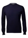 Gran Sasso Navy Blue Cashmere Crew Neck Sweate In Blue