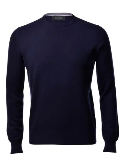 GRAN SASSO NAVY BLUE CASHMERE CREW NECK SWEATE