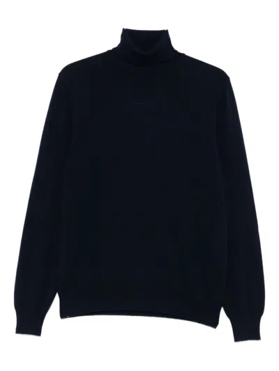 GRAN SASSO NAVY BLUE TURTLENECK SWEATER