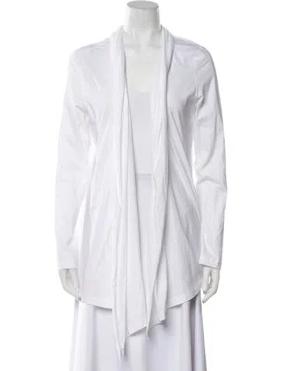 Pre-owned Gran Sasso Open Front Sweater W/ Tags In White