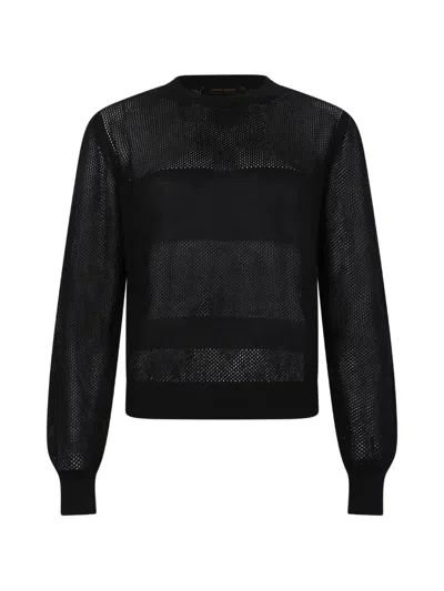 Gran Sasso Open Knit Sweater In Black