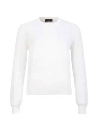 Gran Sasso Open Knit Sweater In White