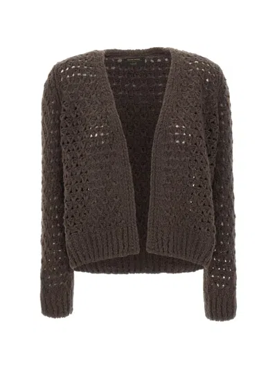 Gran Sasso Open-knit Cardigan In Brown