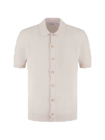 Gran Sasso Open-knit Short-sleeve Shirt In Neutral