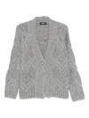 Gran Sasso Openwork Button-up Cardigan In Gray
