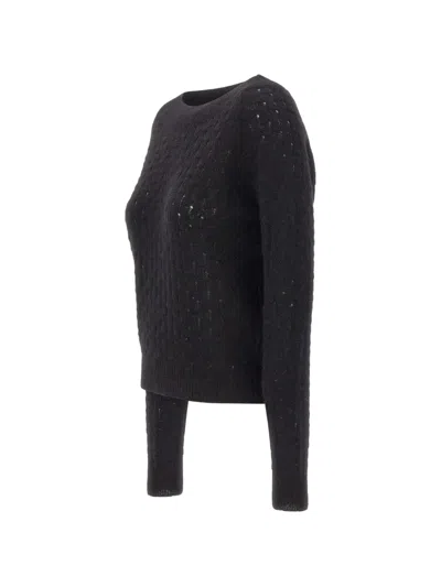 Gran Sasso Openwork-knit Sweater In Black