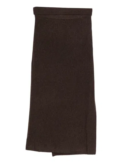 Gran Sasso Panelled Midi Skirt In Brown