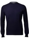 Gran Sasso Navy Blue Cashmere Crew Neck Sweate In Blue