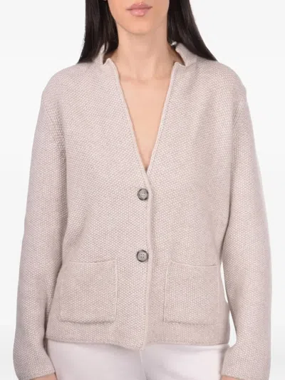 Gran Sasso Patch-pocket Button-front Cardigan In Pink