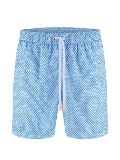 Gran Sasso Patterned Swim Shorts In Blue