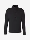 Gran Sasso Long-sleeve Button Polo Shirt In Midnight Blue