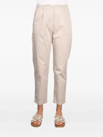 Gran Sasso Pleated Cotton Trousers In Neutral