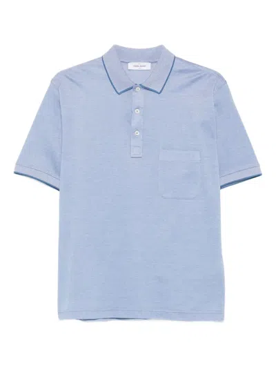 Gran Sasso Pocket Cotton Polo Shirt In Blue