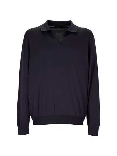 Gran Sasso Polo-collar Sweater In Blue