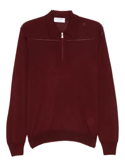 Gran Sasso Pullover Mit Poloshirtkragen In Red