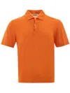 Gran Sasso Svelte Orange Linen Polo Shirt For The Modern Gentleman In Arancione