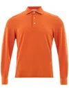 Gran Sasso Classic Orange Cotton Polo Shirt