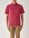 Gran Sasso Classic Knitting Pattern Polo In Red Cherry  In Pink