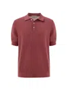 Gran Sasso Classic Knitting Pattern Polo In Red Cherry  In Red