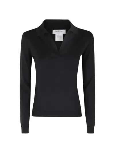 Gran Sasso Polo-collar Sweater In Black