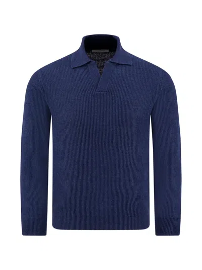 Gran Sasso Polo-collar Sweater In Blue