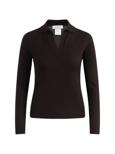 Gran Sasso Polo-collar V-neck Sweater In Black