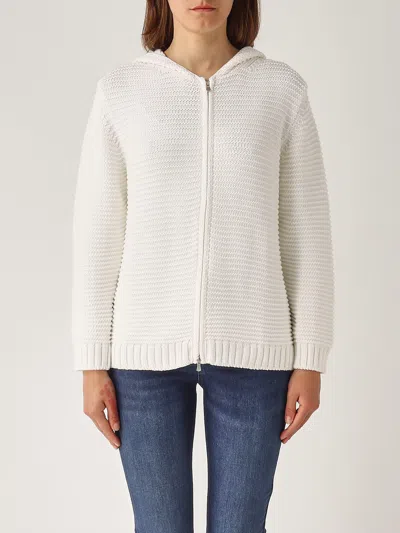 Gran Sasso Poncho C/zip Sweater In Neutral