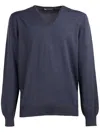 Gran Sasso Man Sweater Navy Blue Size 48 Virgin Wool In Blue
