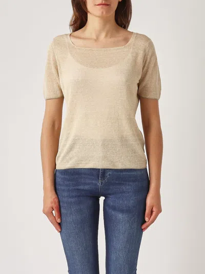 Gran Sasso Pullover M/m Bordi Lurex Sweater In Brown
