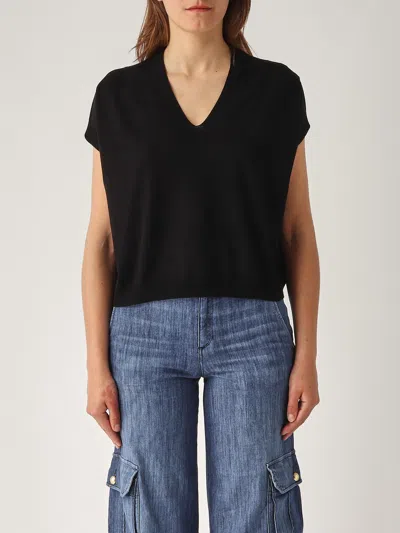 Gran Sasso V-neck Knitted Jumper In Black