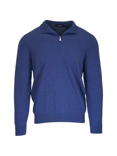 Gran Sasso Quarter-zip Sweater In Blue