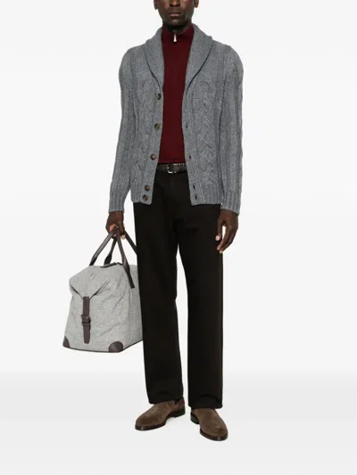 Gran Sasso Quarter-zip Wool Sweater In Red