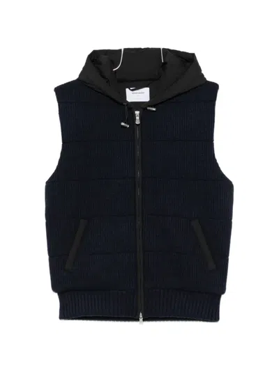 Gran Sasso Quilted Hooded Gilet In Black