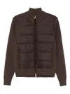Gran Sasso Quilted Knitted Jacket In Brown