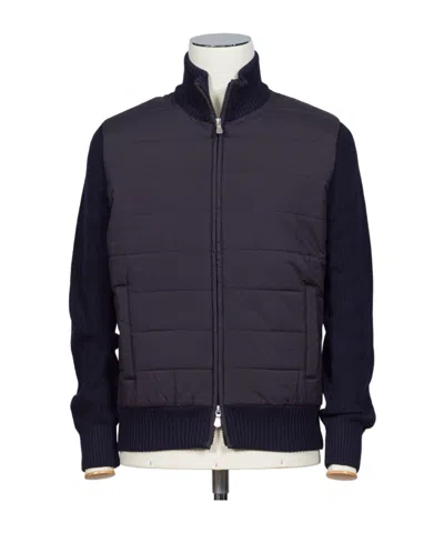 Gran Sasso Quilted Wool Jacket In Blue