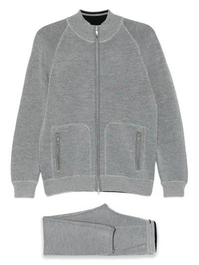 Gran Sasso Raglan-sleeve Tracksuit In Gray
