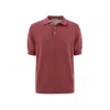 Gran Sasso Classic Knitting Pattern Polo In Red Cherry  In Red
