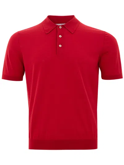 Gran Sasso Red Polo In Cotton  In Rosso