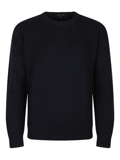Gran Sasso Ribbed Crew-neck Sweater In Black