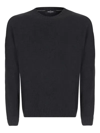 Gran Sasso Ribbed Crew Neck Sweater In Blue