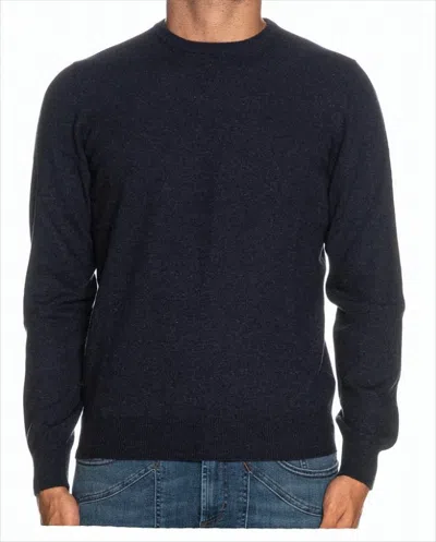Gran Sasso Ribbed Crewneck Sweater With Timeless Fitted Silhouette In Black