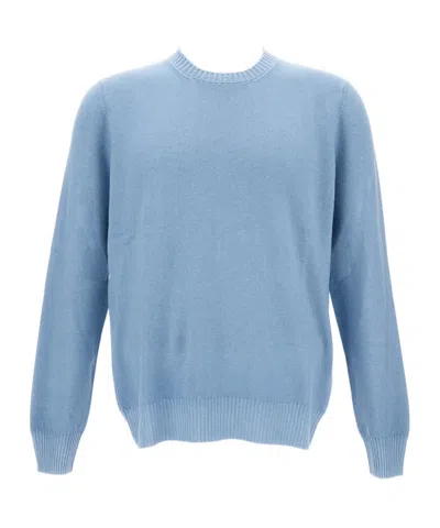 Gran Sasso Ribbed Details Vintage Crew Neck Jumper In Blue