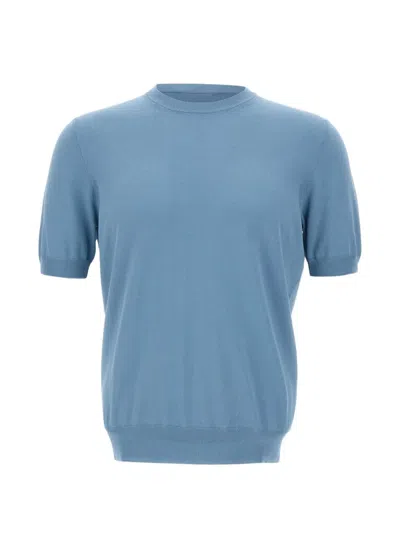 Gran Sasso Ribbed Knit T-shirt In Brown