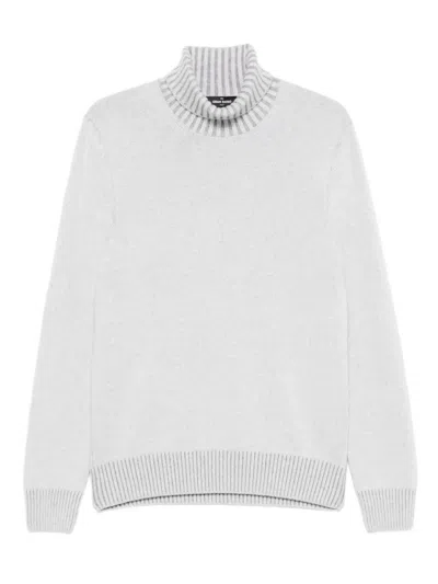 Gran Sasso Ribbed-knit Turtleneck Sweater In Gray