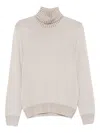 Gran Sasso Ribbed-knit Turtleneck Sweater In Neutral