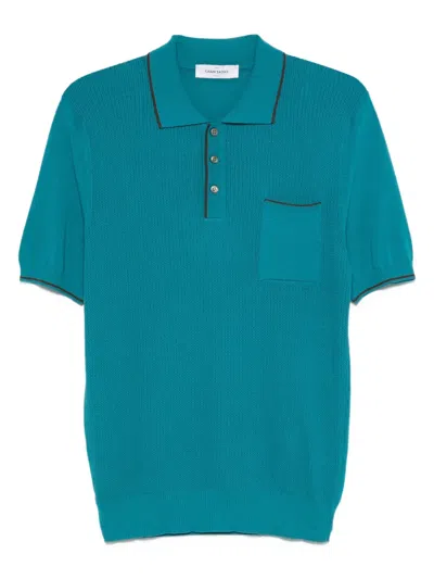Gran Sasso Ribbed Pocketed Polo Shirt In Blue