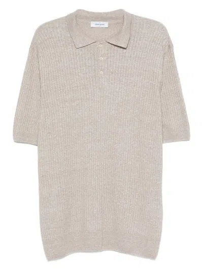 Gran Sasso Ribbed Polo Shirt In Neutral