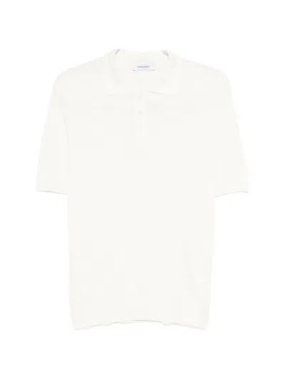Gran Sasso Ribbed Polo Shirt In White